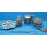 Hallmarked silver and white metal items, hallmarked silver combined 36g. P&P Group 2 (£18+VAT for