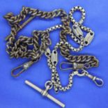 Two white metal Albert watch chains. P&P Group 1 (£14+VAT for the first lot and £1+VAT for