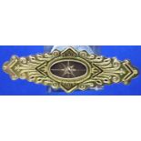 Victorian 9ct gold diamond set mourning brooch, L: 4 cm, 2.8g. P&P Group 1 (£14+VAT for the first