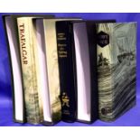 Three Folio Society books in good condition; Moby Dick, Trafalgar and Admiral Lord Cochrane. P&P