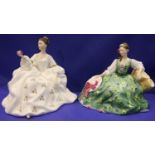 Two Royal Doulton ladies, Elyse and My Love, H: 17 cm. P&P Group 2 (£18+VAT for the first lot and £