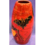 Anita Harris trial Bat vase, H: 17 cm, signed in gold. No cracks, chips or visible restoration. P&