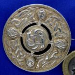 Hallmarked silver Celtic brooch by Sydney & Co Chester, Chester assay, D: 50 mm, 20g. P&P Group