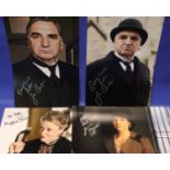 Downton Abbey actors autographs; Maggie Smith, Joanne Froggatt and Jim Carter (x2), four pen