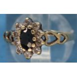 9ct gold stone set ring, size L, 1.2g. P&P Group 1 (£14+VAT for the first lot and £1+VAT for