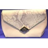 Dune clutch bag with snakeskin effect printed leather top, L: 29 cm. P&P Group 2 (£18+VAT for the