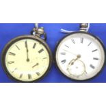 Two gents hallmarked silver pocket watches, open face and key wind. P&P Group 1 (£14+VAT for the