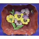 Royal Doulton rectangular dish in the Pansy pattern. No cracks, chips or visible restoration. P&P