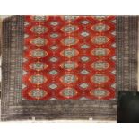 Good quality wool and silk Middle Eastern rug, 155 x 280 cm. Not available for in-house P&P, contact