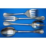 Four Christofle serving items, some tarnishing, general wear. P&P Group 2 (£18+VAT for the first lot
