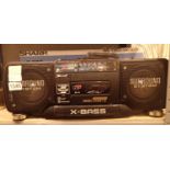 Sharp x-bass radio and twin cassette player. Not available for in-house P&P, contact Paul O'Hea at