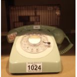 Mint green, GPO746 Retro rotary telephone replica of the 1970s classic, compatible with modern