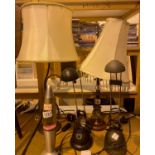 Fire table lamps to include lava lamp. Not available for in-house P&P, contact Paul O'Hea at