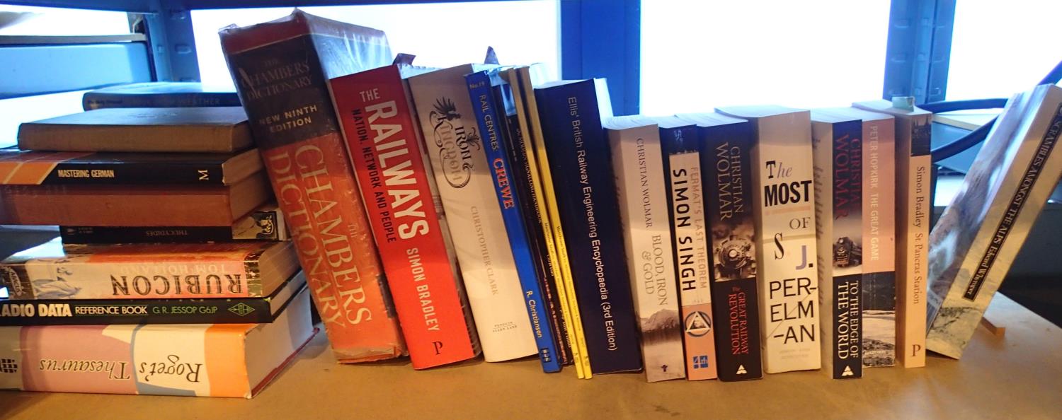 Shelf of mixed hard/paper back books. Not available for in-house P&P, contact Paul O'Hea at