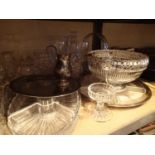 Selection of mixed glassware and plated ware. Not available for in-house P&P, contact Paul O'Hea