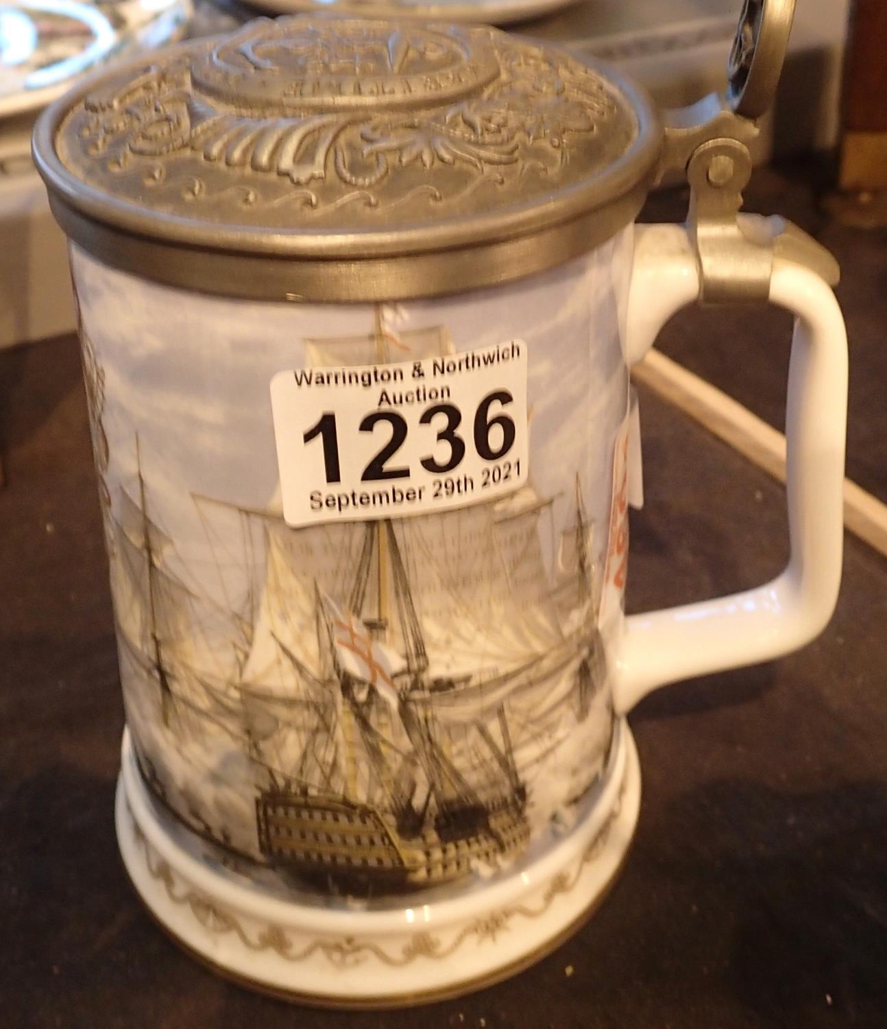 National Maritime Museum Royal Worcester 50th anniversary lidded tankard Nelsons Victory Ale
