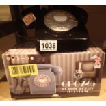 Black, GPO746 Retro rotary telephone replica of the 1970s classic, compatible with modern