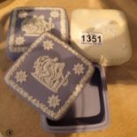 Three Wedgwood boxes including yellow example. P&P Group 1 (£14+VAT for the first lot and £1+VAT for