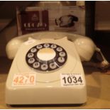 Ivory, GPO746 Retro push button telephone replica of the 1970s classic, compatible with modern