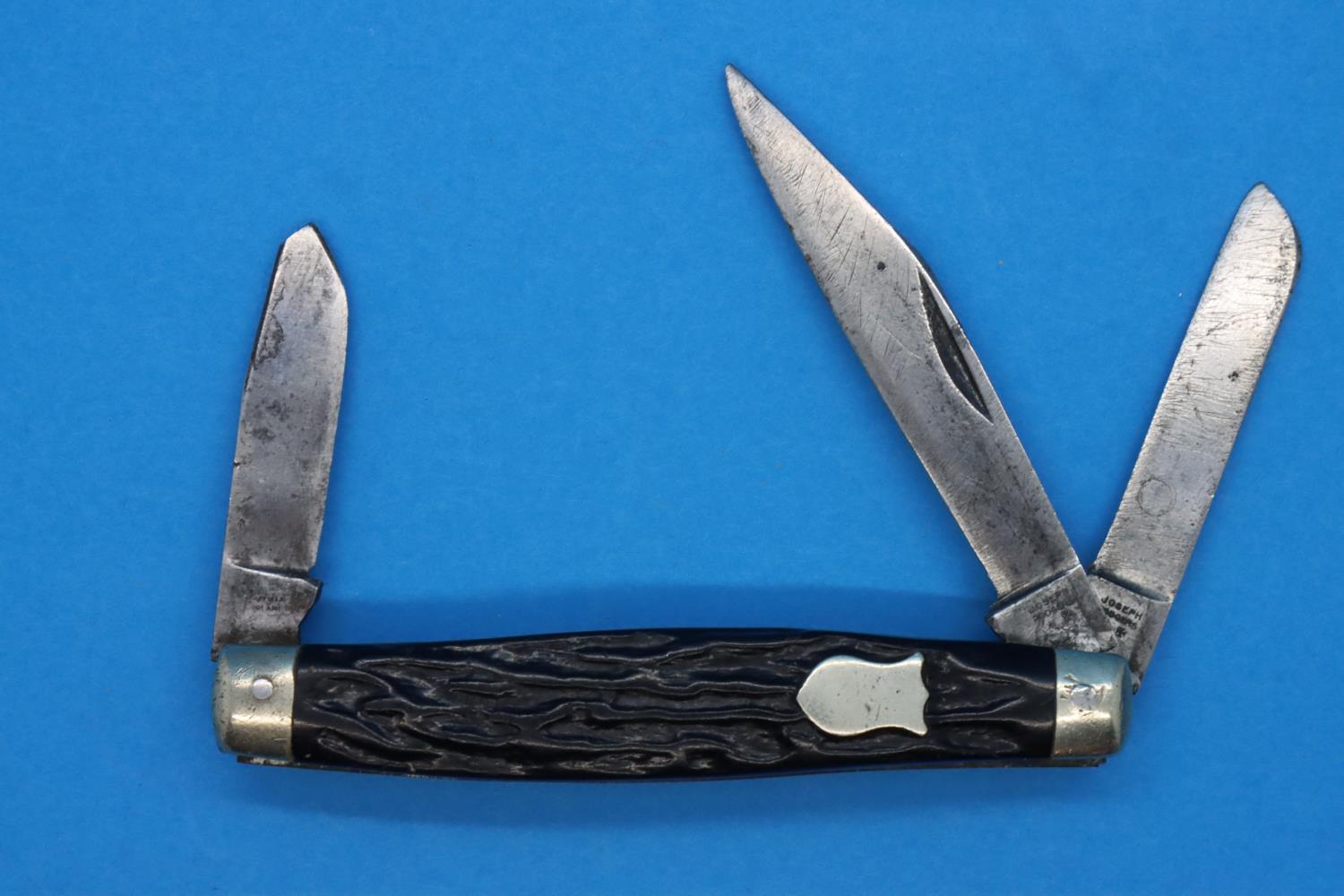 Horn handled Joseph Rodgers three bladed stock knife. P&P Group 1 (£14+VAT for the first lot and £ - Image 2 of 5