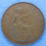 1921 copper penny of George V. P&P Group 1 (£14+VAT for the first lot and £1+VAT for subsequent