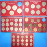 1953 - 1967 pre-decimal coinage of Elizabeth II, mixed denominations in presentation cases,