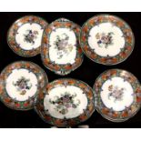 Grapes pattern dessert service by CM & S. General use wear and crazing throughout. Not available for