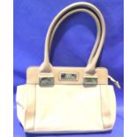 Ladies nude leather handbag by Next, L: 31 cm. P&P Group 2 (£18+VAT for the first lot and £3+VAT for