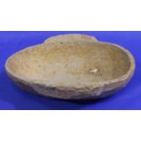 Chinese Song Dynasty ovoid dish with two lobes, L: 105 mm. P&P Group 1 (£14+VAT for the first lot