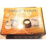 New old stock boxed stainless steel Triplet 30 x 21mm jewellers loupe. P&P Group 1 (£14+VAT for