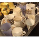 Royal commemorative ceramics including an ale jug. Not available for in-house P&P, contact Paul O'