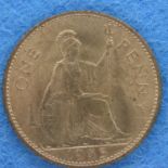 1953 UNC copper penny of Elizabeth II. P&P Group 1 (£14+VAT for the first lot and £1+VAT for