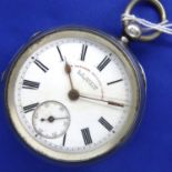 Hallmarked silver open face, key wind pocket watch, The Express English Lever, pocket watch dial and