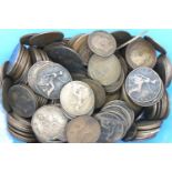 A collection of British coins, mostly copper denominations, Queen Victoria - George VI. P&P Group