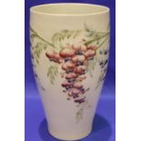 Moorcroft for Liberty and Co, Large flared vase, white ground in the Wisteria pattern, H: 23 cm.