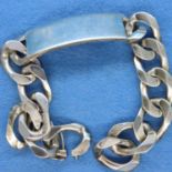 Heavy 925 silver ID bracelet, L: 21 cm. P&P Group 1 (£14+VAT for the first lot and £1+VAT for