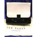 Black and cream Ted Baker handbag with strap and dust cover, L: 26 cm. P&P Group 2 (£18+VAT for