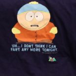 Four T shirts to include Cartman, South Park, The Parapod, one featuring a Nye Bevan quote and
