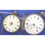 Two hallmarked silver gents open face key ind pocket watches. P&P Group 1 (£14+VAT for the first lot