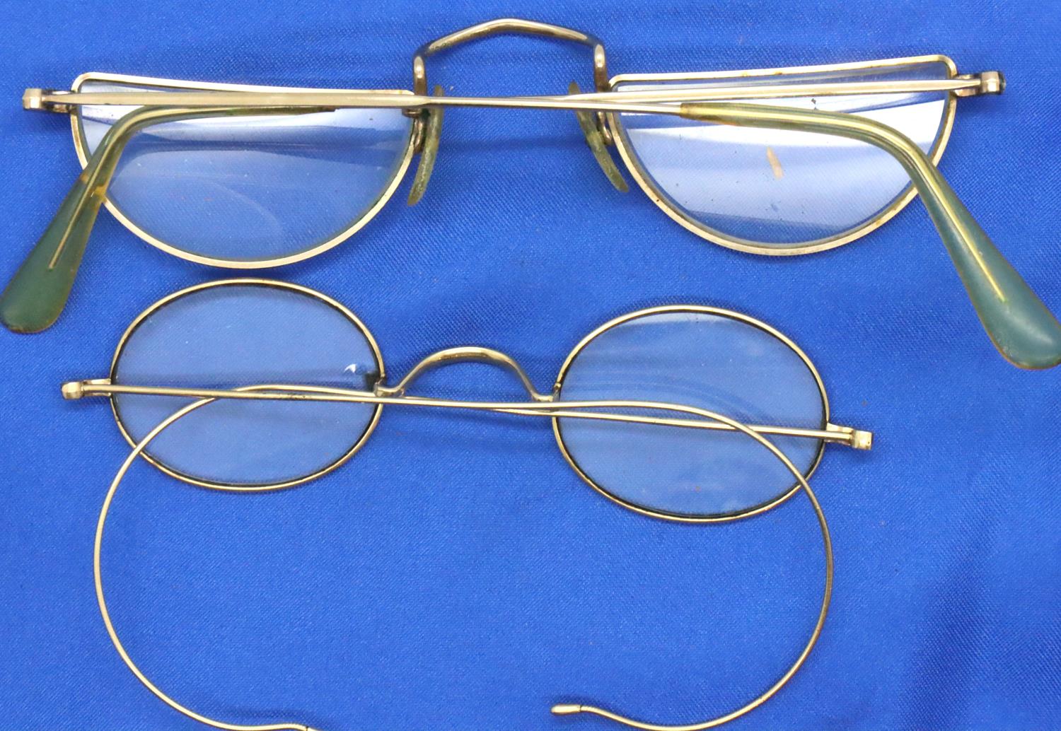 Two pairs of gold plated vintage spectacles. P&P Group 1 (£14+VAT for the first lot and £1+VAT for - Image 2 of 2