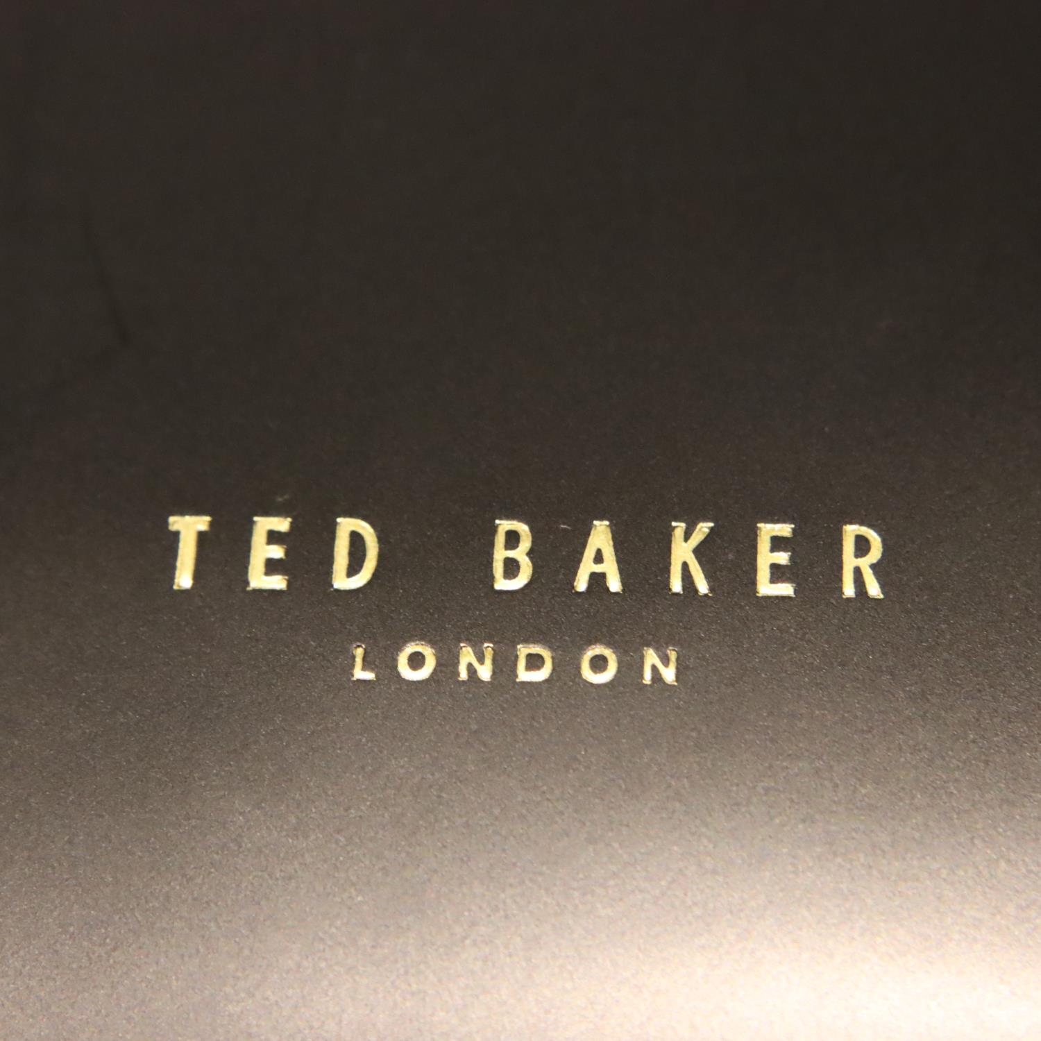 Black leather Ted Baker bag with zipper top and dust cover, L: 27 cm. P&P Group 2 (£18+VAT for the - Image 2 of 2