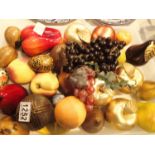 Tray of mixed faux fruits, eggs etc, (32). Not available for in-house P&P, contact Paul O'Hea at