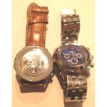 Two gents fashion wristwatches. P&P Group 1 (£14+VAT for the first lot and £1+VAT for subsequent