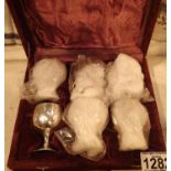 Six silver plated Indian cased goblets. Not available for in-house P&P, contact Paul O'Hea at