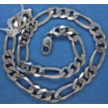 925 silver heavy neck chain, L: 46 cm. P&P Group 1 (£14+VAT for the first lot and £1+VAT for
