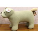 Large woolen dog footstool, L: 100 cm. Not available for in-house P&P, contact Paul O'Hea at