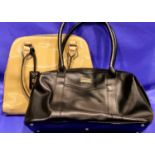 Two handbags to include a black leather handbag by Osprey, L: 40 cm and a brown example by Next,