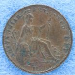 1823 farthing of George IV. P&P Group 1 (£14+VAT for the first lot and £1+VAT for subsequent lots)