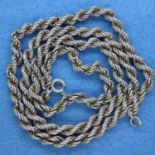 925 silver rope necklace, L: 49 cm. P&P Group 1 (£14+VAT for the first lot and £1+VAT for subsequent