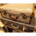 Two vintage suitcases. Not available for in-house P&P, contact Paul O'Hea at Mailboxes on 01925